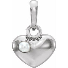 Load image into Gallery viewer, Sterling Silver Freshwater Cultured Pearl Heart Pendant
