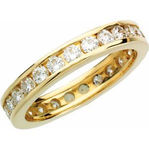 14K Yellow 1 1/5 CTW Diamond Eternity Band Size 4