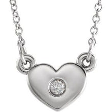 Charger l&#39;image dans la galerie, Sterling Silver .03 CTW Diamond Heart 16&quot; Necklace
