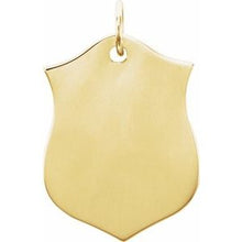 Load image into Gallery viewer, 18K Yellow Vermeil 22.1x14.1 mm Shield Pendant
