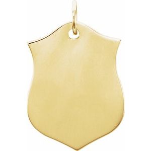 18K Yellow Vermeil 22.1x14.1 mm Shield Pendant