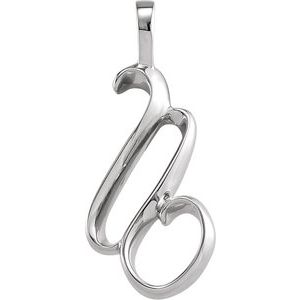 Sterling Silver 29.7x12.9 mm Freeform Pendant