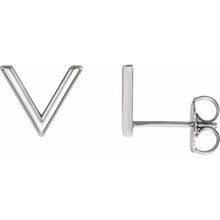 Load image into Gallery viewer, Sterling Silver &quot;V&quot; Earrings
