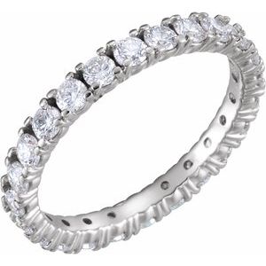 Platinum 1 3/8 CTW Diamond Eternity Band Size 6.5