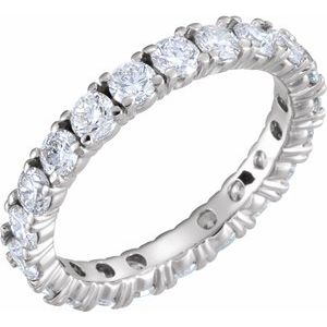 Platinum 2 CTW Diamond Eternity Band Size 6.5