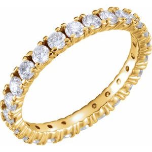 14K Yellow 1 1/2 CTW Diamond Eternity Band Size 8.5