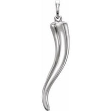Load image into Gallery viewer, Sterling Silver 31.5x5.9 mm Italian Horn Pendant
