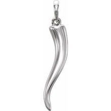 Load image into Gallery viewer, Sterling Silver 25.7x5.3 mm Italian Horn Pendant
