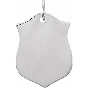 Sterling Silver 22.1x14.1 mm Shield Pendant