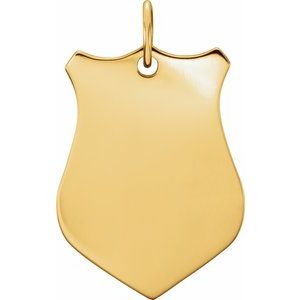 18K Yellow Vermeil 23.1x14.3 mm Shield Pendant