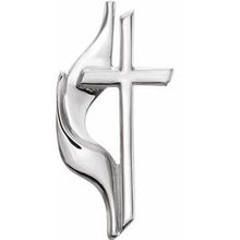 Load image into Gallery viewer, Sterling Silver 19x10 mm Methodist Cross Lapel Pin
