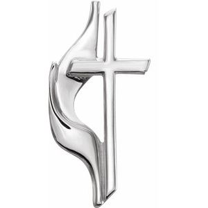 Sterling Silver 19x10 mm Methodist Cross Lapel Pin