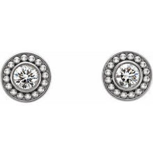 Load image into Gallery viewer, Beaded Bezel-Set Earrings 
