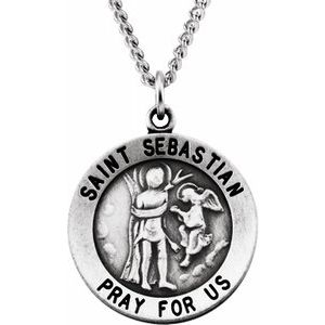 St. Sebastian Medal Necklace or Pendant  