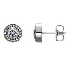 Load image into Gallery viewer, Platinum 1/2 CTW Diamond Beaded Earrings
