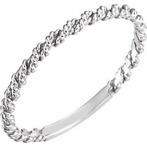 10K White 2 mm Twisted Rope Band