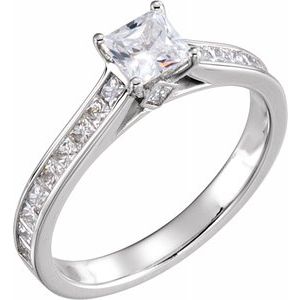14K blanc 2 mm carré 7/8 CTW diamant Channel-Set Band