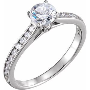 Accented Cathedral Engagement Ring or Band