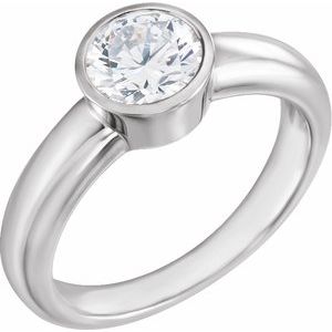 Continuum Sterling Silver 4 mm Round Cubic Zirconia Solitaire Engagement Ring