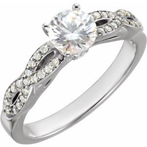 14K White 1 1/6 CTW Diamond Engagement Ring