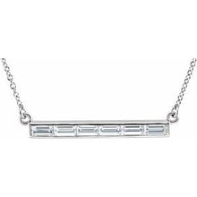Load image into Gallery viewer, Platinum 3/4 CTW Diamond Bar 17&quot; Necklace
