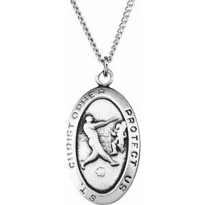 St. Christopher Baseball Necklace 