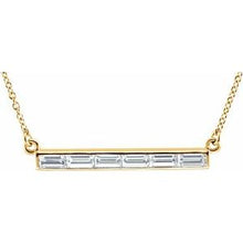 Load image into Gallery viewer, 14K Yellow 3/4 CTW Diamond Bar 17&quot; Necklace
