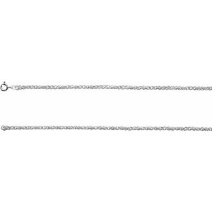 Rhodium-Plated Sterling Silver 2 mm 24" Rope Chain with Lobster Clasp