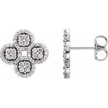 Load image into Gallery viewer, Platinum 1/2 CTW Diamond Clover Earrings
