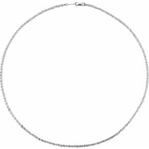 Sterling Silver 2 mm 18" Rope Chain with Lobster Clasp