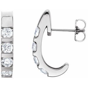 14K White 1 CTW Diamond Earrings