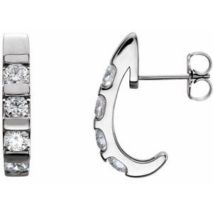 14K White 1 1/4 CTW Diamond Earrings