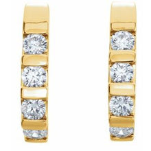 Load image into Gallery viewer, Channel-Set J-Hoop Earrings
