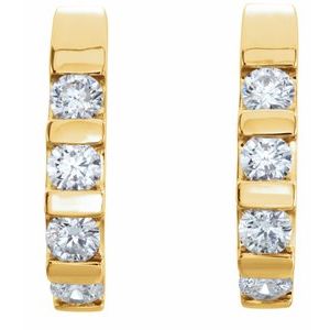 Channel-Set J-Hoop Earrings