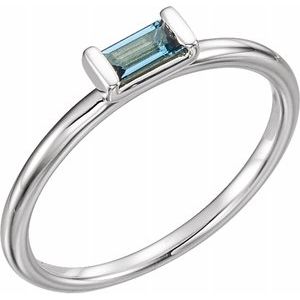 Sterling Silver London Blue Topaz Stackable Ring