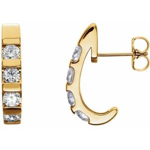 14K Yellow 1 CTW Diamond Earrings