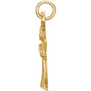 14K Yellow 14x10 mm Praying Angel Pendant