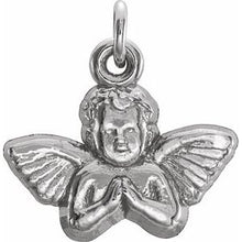 Load image into Gallery viewer, 14K White 11x12 mm Angel Baby Pendant

