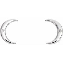 Load image into Gallery viewer, Sterling Silver .005 CTW Diamond Crescent Earrings
