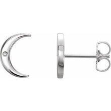 Load image into Gallery viewer, Sterling Silver .005 CTW Diamond Crescent Earrings
