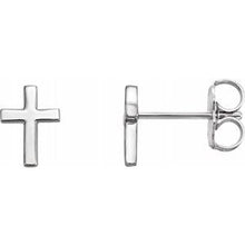 Load image into Gallery viewer, 14K White 7.5 mm Cross Pair of Earrings
