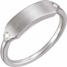 Load image into Gallery viewer, Sterling Silver .03 CTW Diamond 18x5 mm Rectangle Signet Ring
