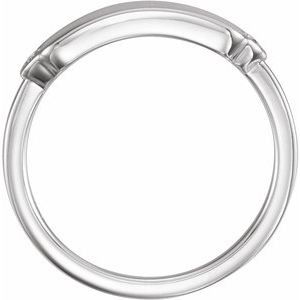 Sterling Silver .03 CTW Diamond 18x5 mm Rectangle Signet Ring