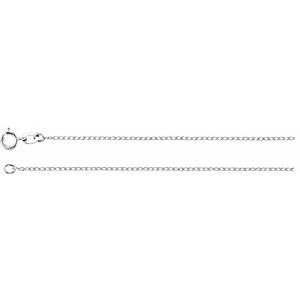 14K White 1 mm Solid Curb 24