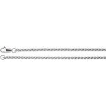 Load image into Gallery viewer, Rhodium-Plated Sterling Silver 2.4 mm Wheat 7&quot; Chain
