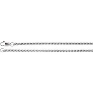 Sterling Silver 2.4 mm Wheat 7" Chain