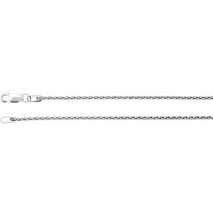 Rhodium-Plated Sterling Silver 1.25 mm Wheat 7