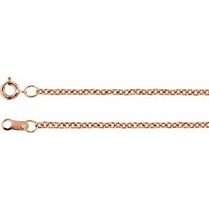 14K Rose Gold Filled 1.5 mm Solid Cable 24" Chain