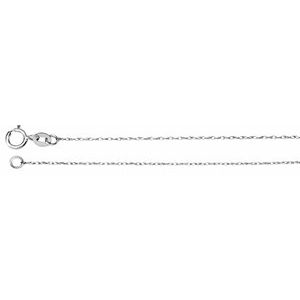 14K White .75 mm Solid Rope 7
