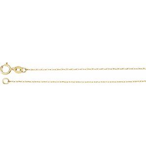 14K Yellow .75 mm Solid Rope 16" Chain